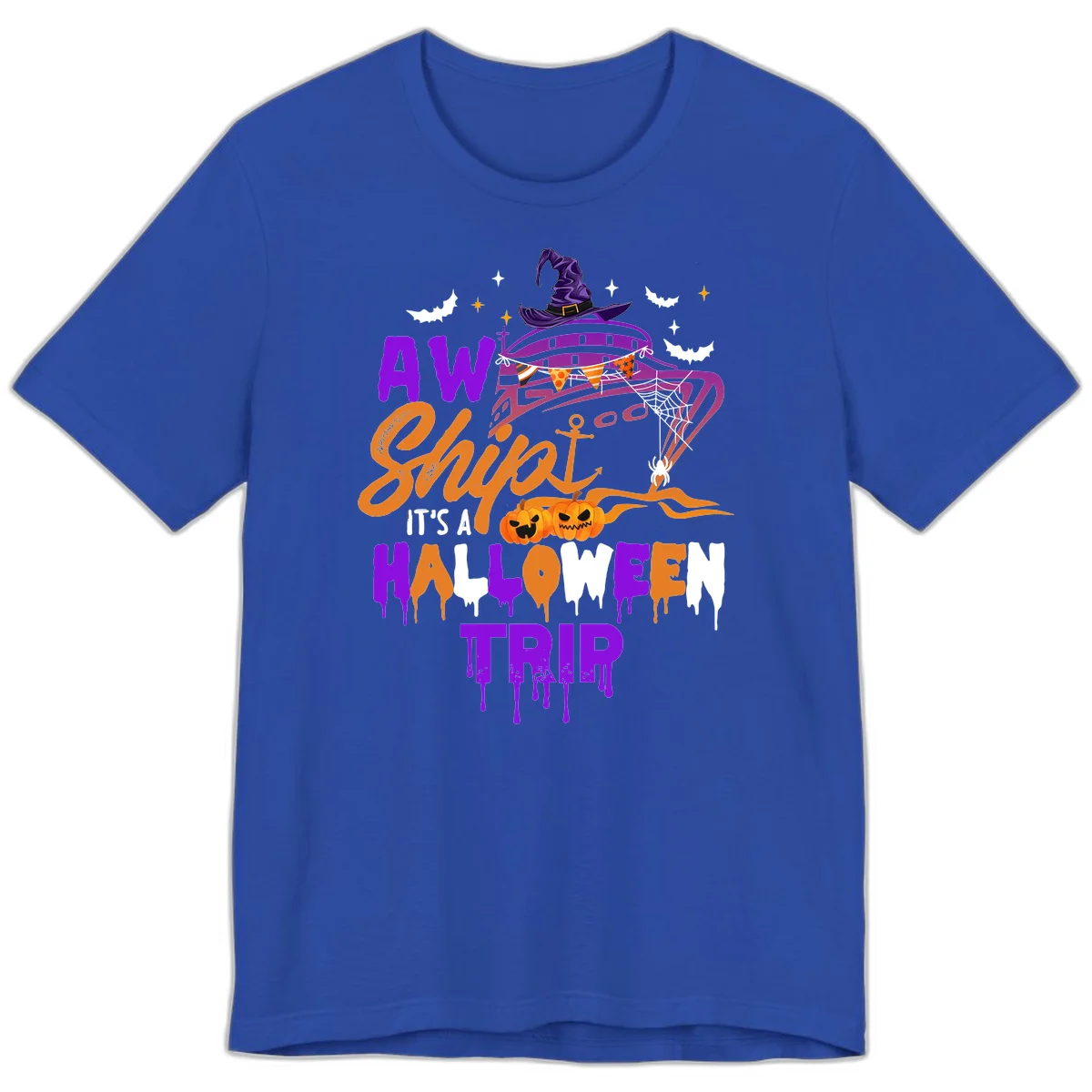 Aw Shiver Me Halloween Trip Premium T-Shirt in True Royal