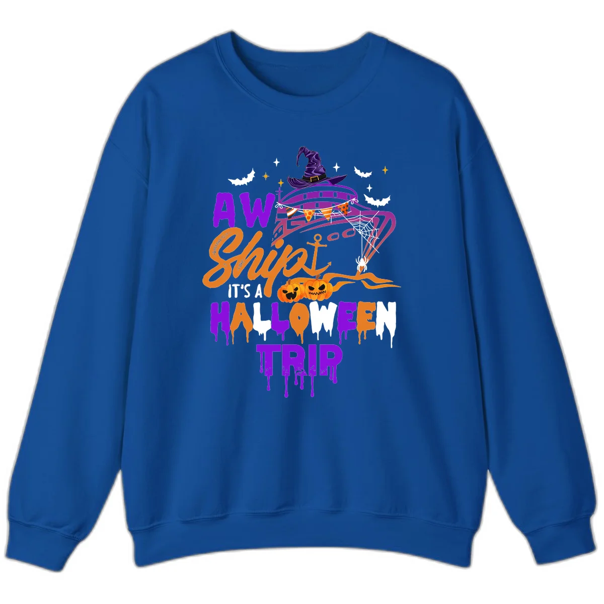 Aw Shiver Me Halloween Trip Sweatshirt in Royal
