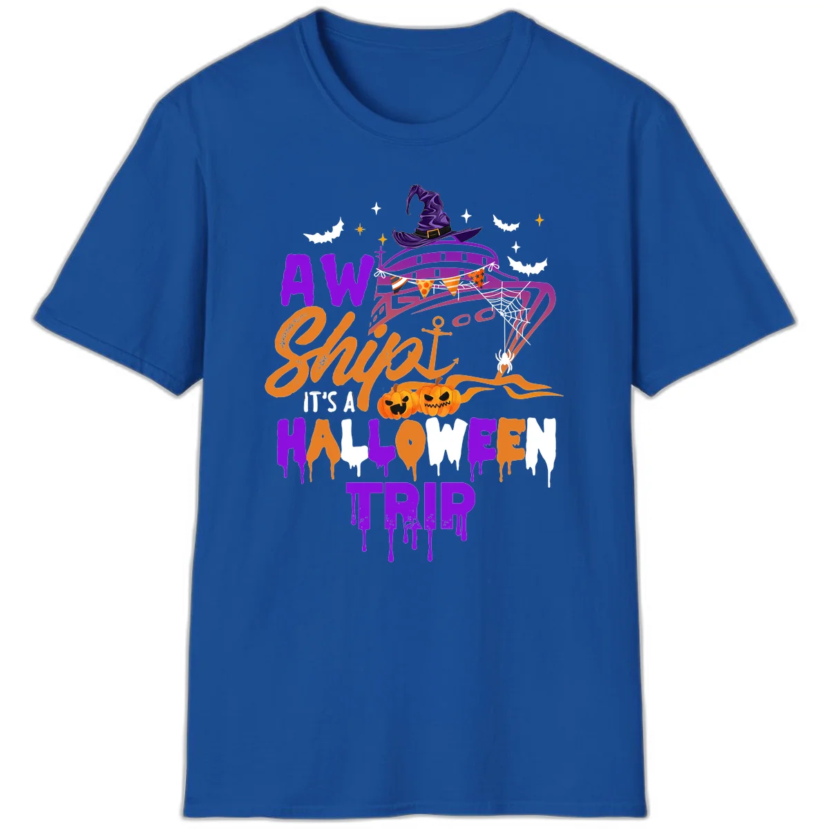 Aw Shiver Me Halloween Trip T-Shirt in Royal
