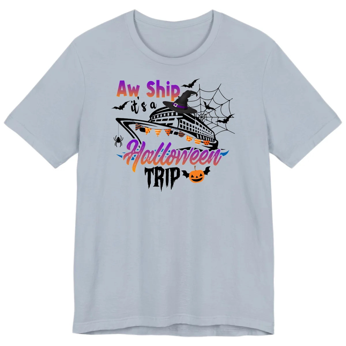 Aw Ship It's a Halloween Cruise Trip Premium T-Shirt in Light Blue