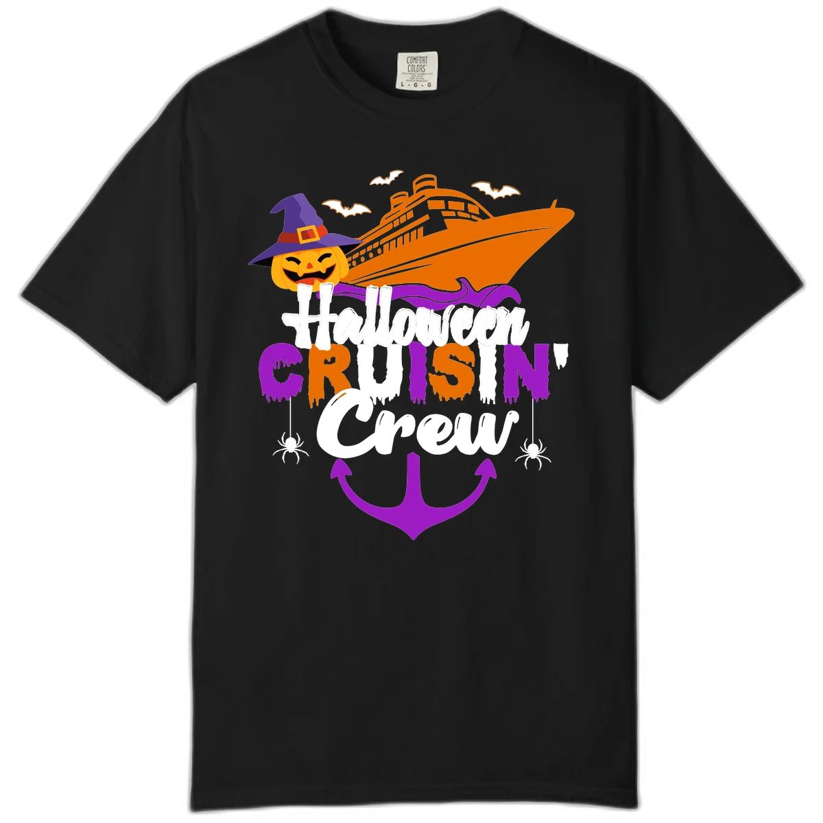 Halloween Cruise In Crew Comfort Color in Black