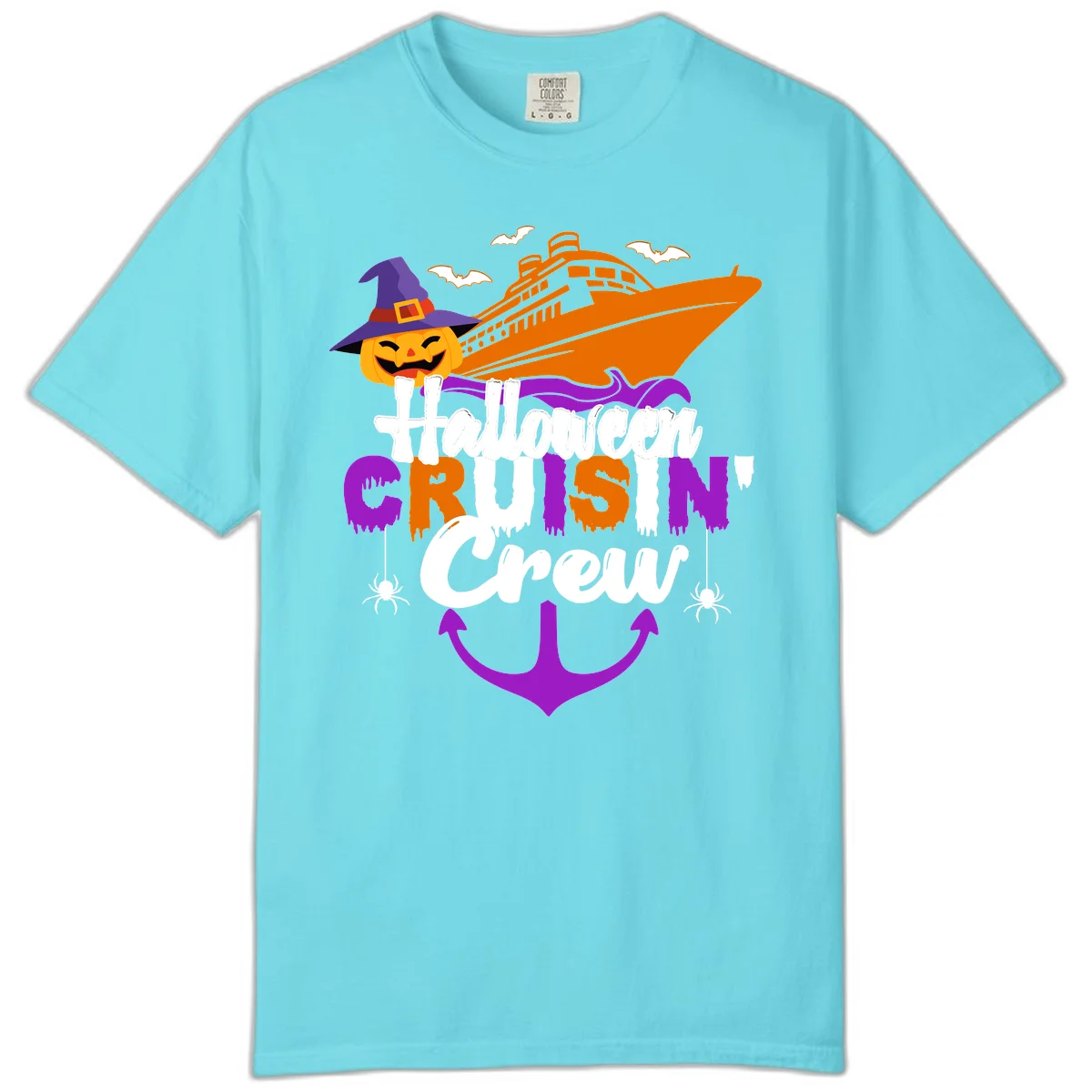 Halloween Cruise In Crew Comfort Color in Lagoon Blue