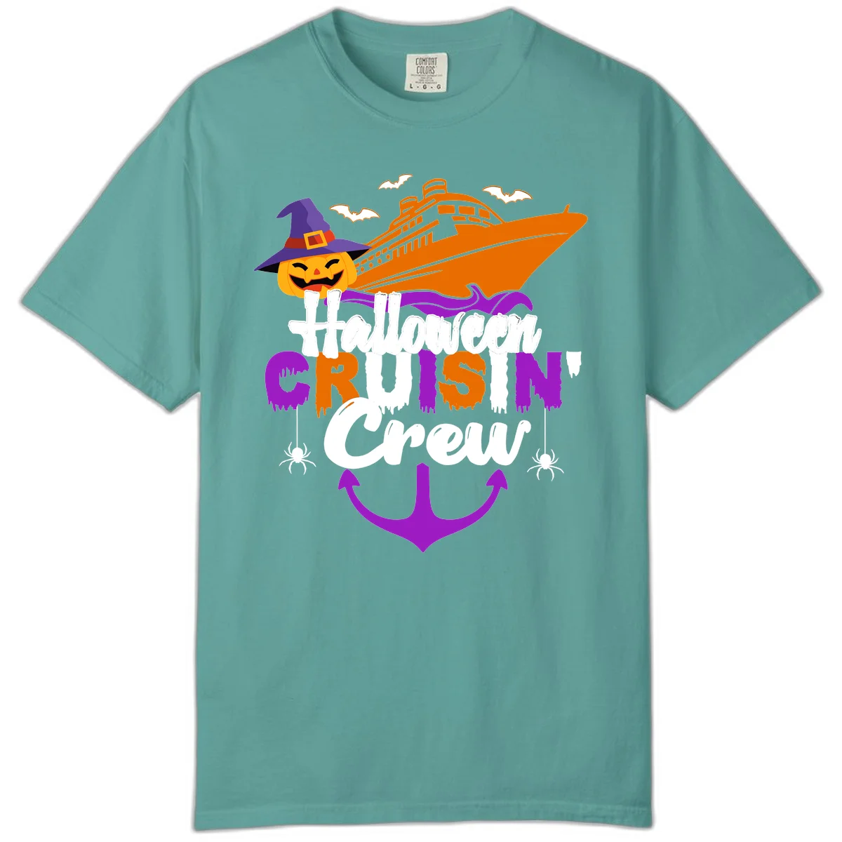 Halloween Cruise In Crew Comfort Color in Seafoam