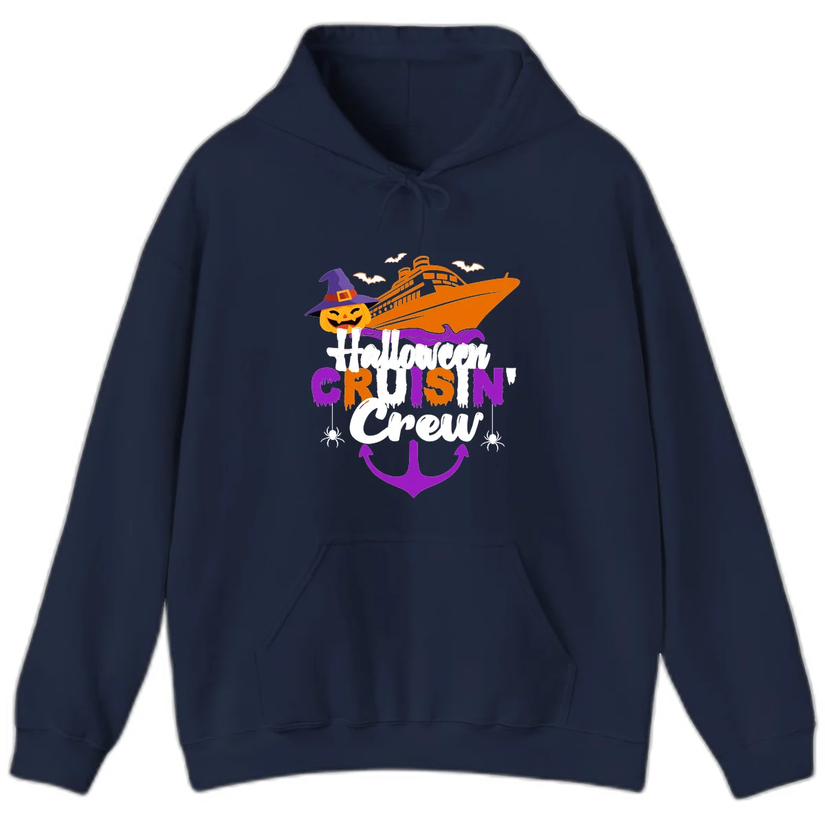 Halloween Cruise In Crew Hoodie in Navy