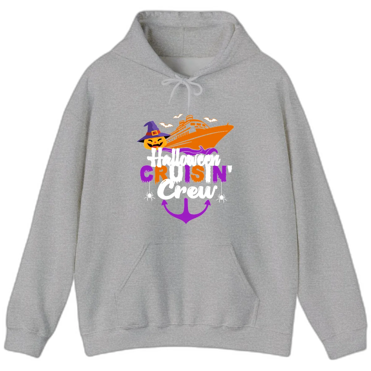 Halloween Cruise In Crew Hoodie in Sport Grey