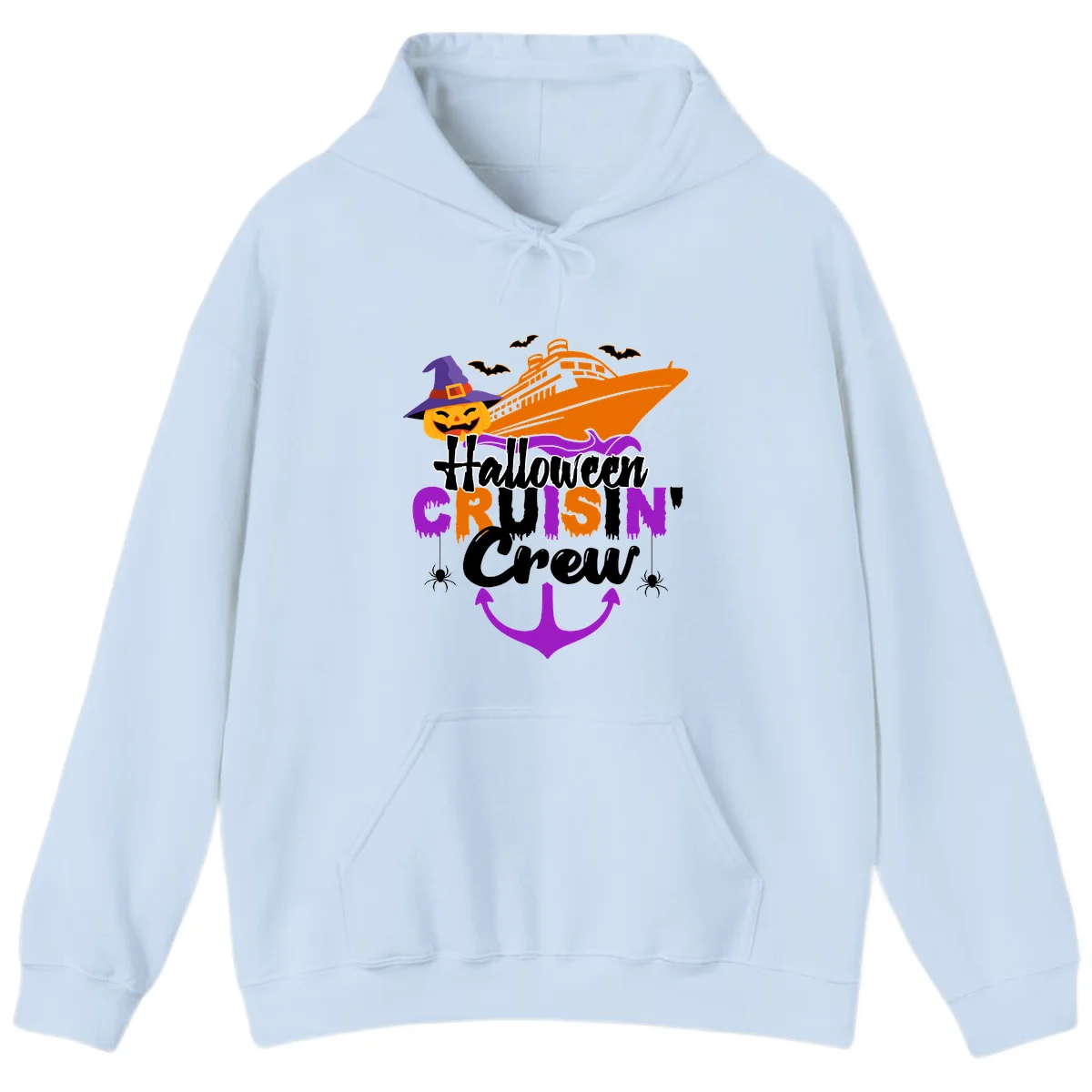 Halloween Cruise In Crew Hoodie in Light Blue