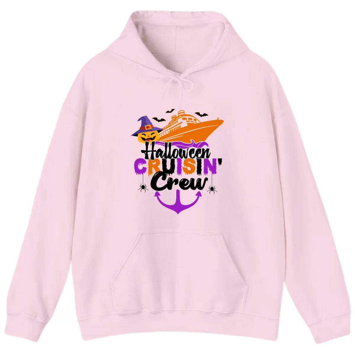 Halloween Cruise In Crew Hoodie in Light Pink