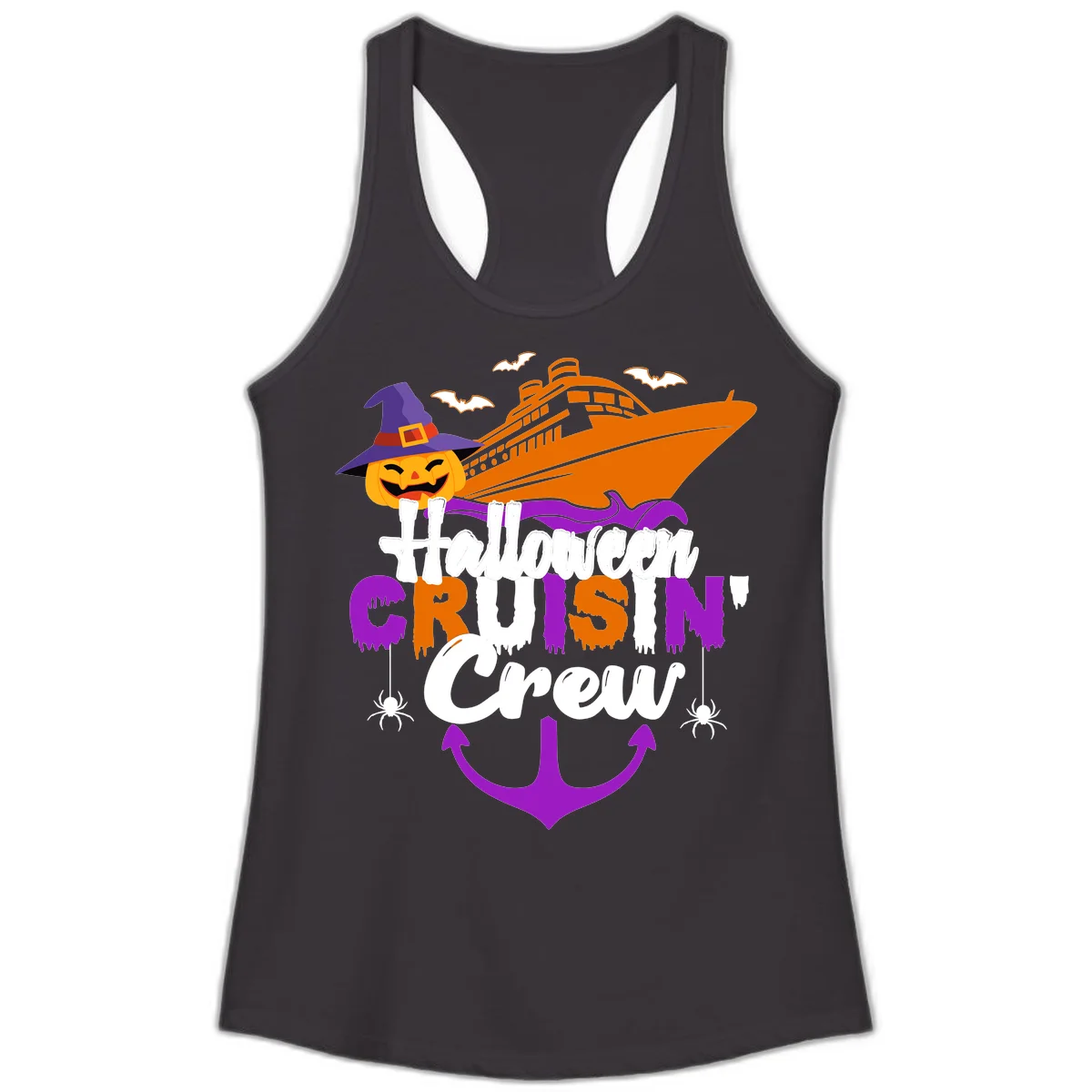 Halloween Cruise In Crew Ladies Tank in Black