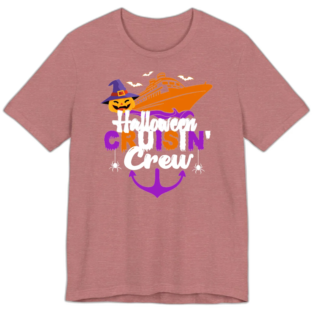 Halloween Cruise In Crew Premium T-Shirt in Heather Mauve