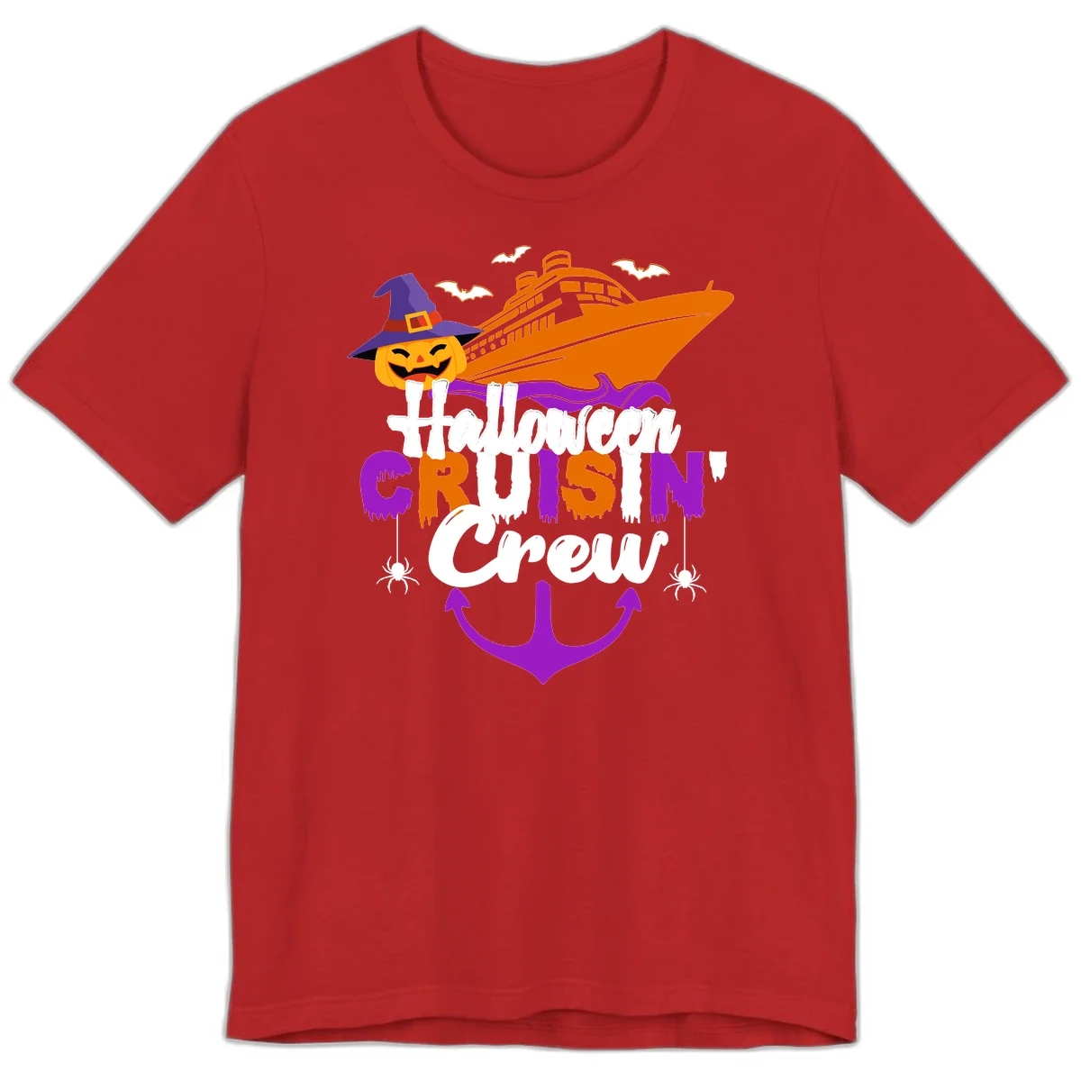 Halloween Cruise In Crew Premium T-Shirt in Red