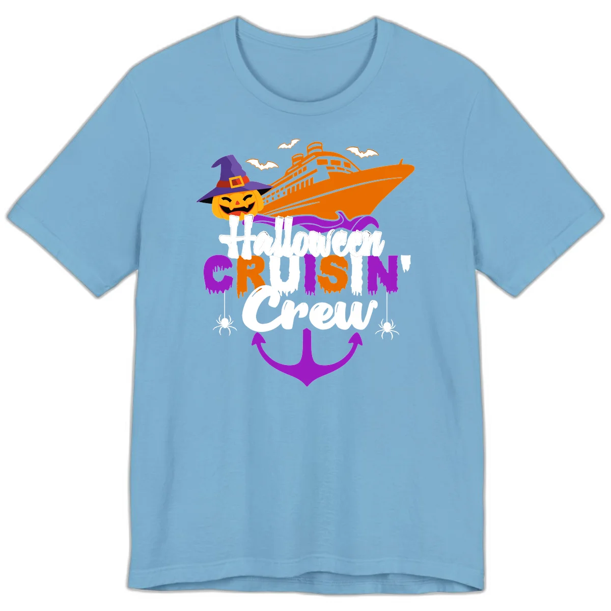 Halloween Cruise In Crew Premium T-Shirt in Ocean Blue