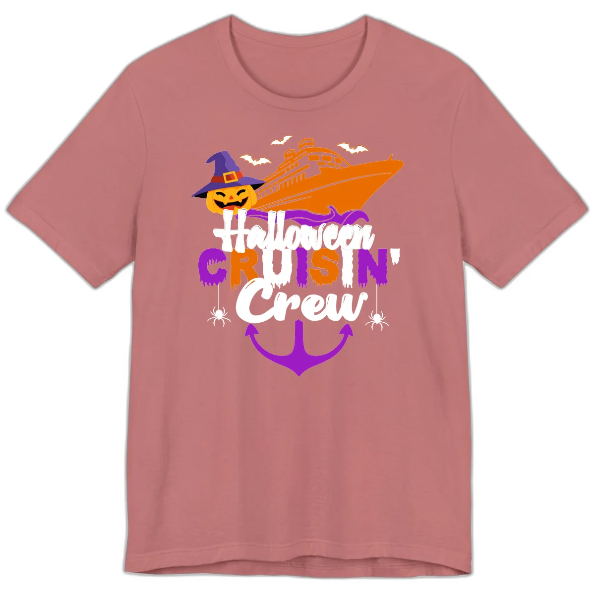 Halloween Cruise In Crew Premium T-Shirt in Mauve