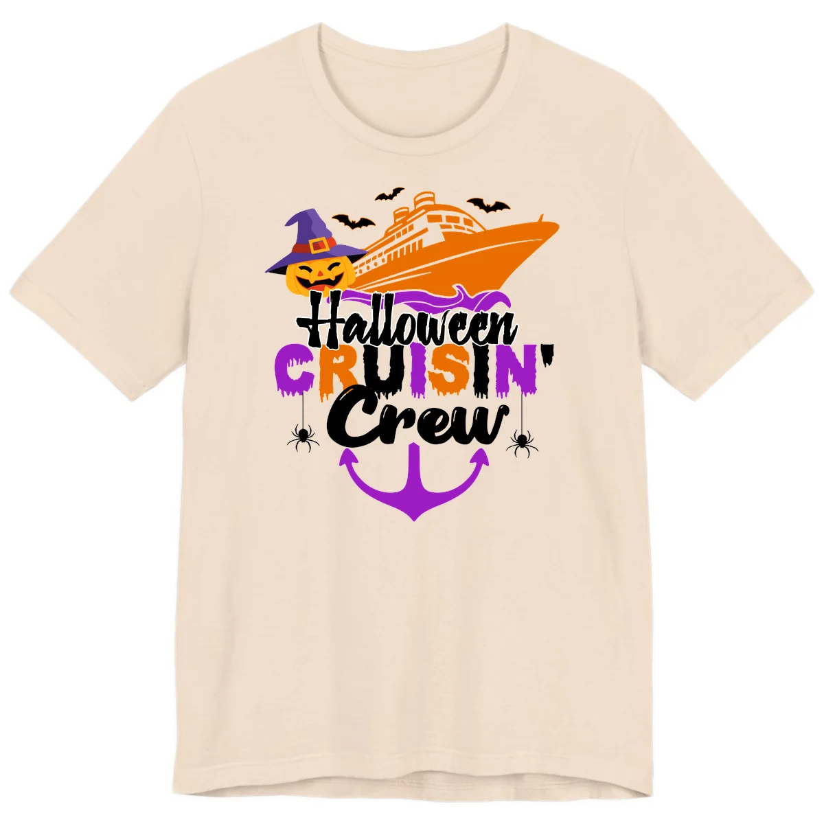 Halloween Cruise In Crew Premium T-Shirt in Soft Cream