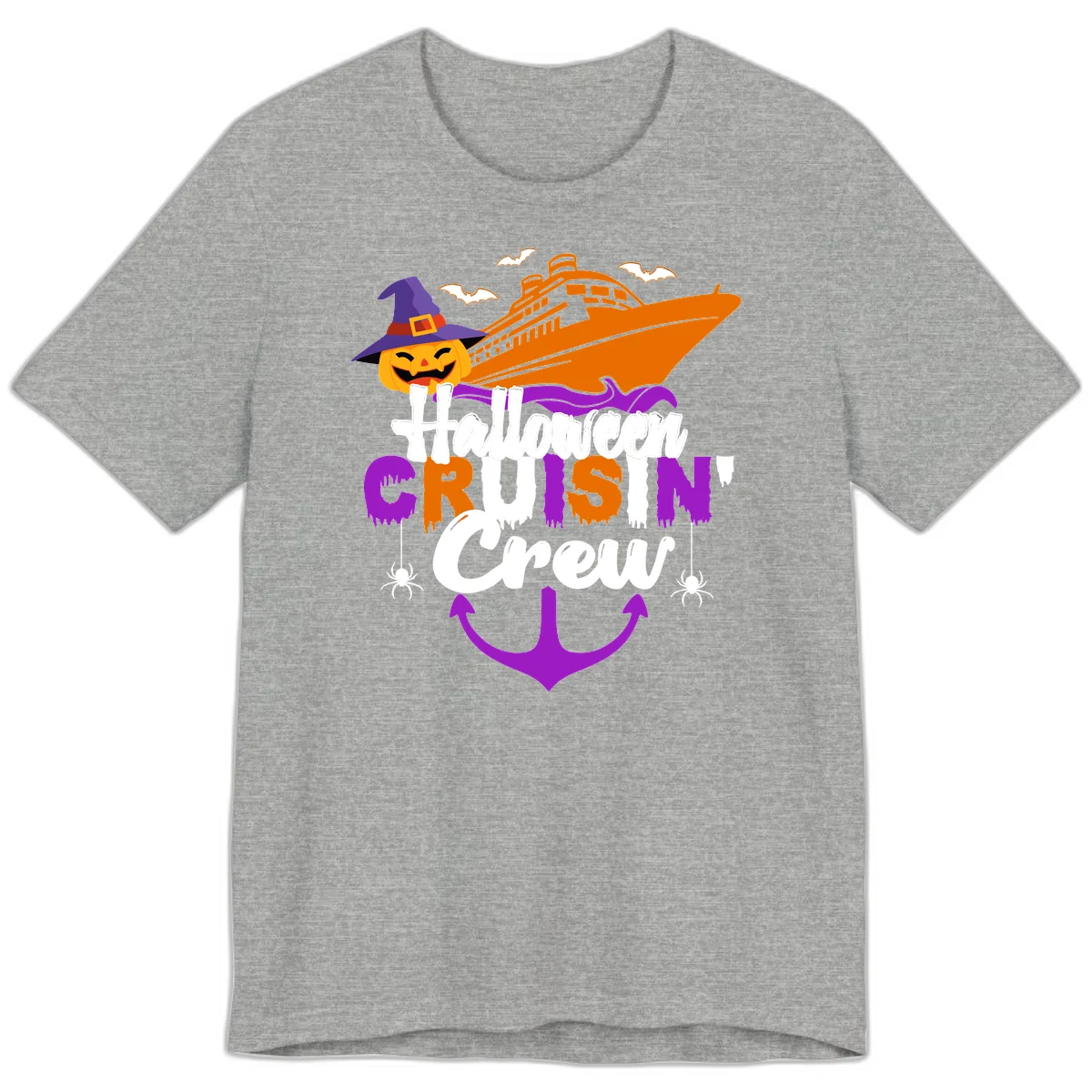 Halloween Cruise In Crew Premium T-Shirt in Athletic Heather