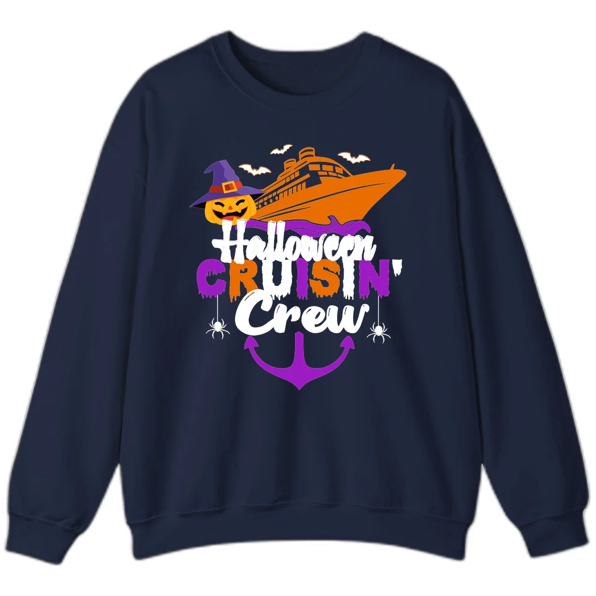 Halloween Cruise In Crew Sweatshirt in Navy