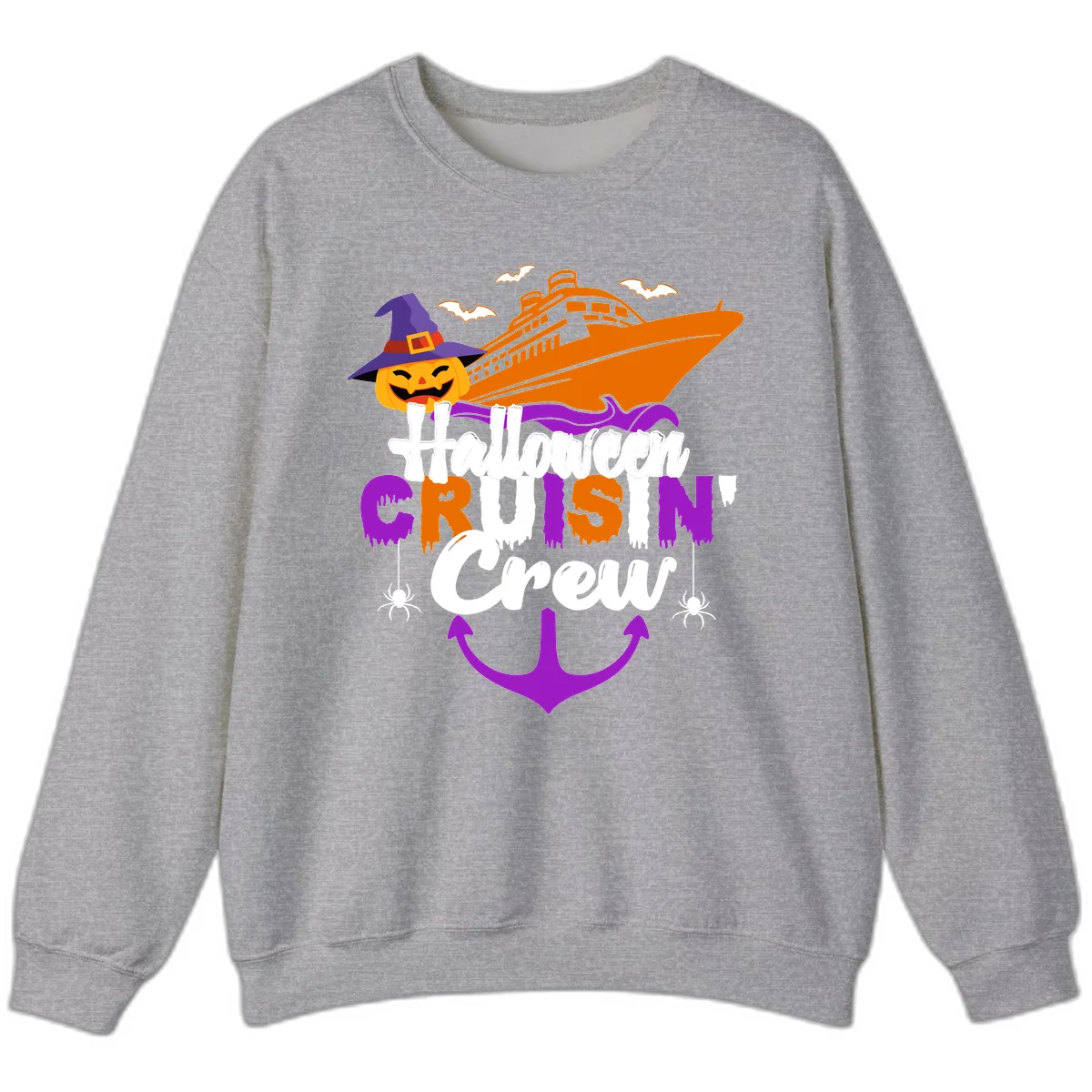 Halloween Cruise In Crew Sweatshirt in Sport Grey