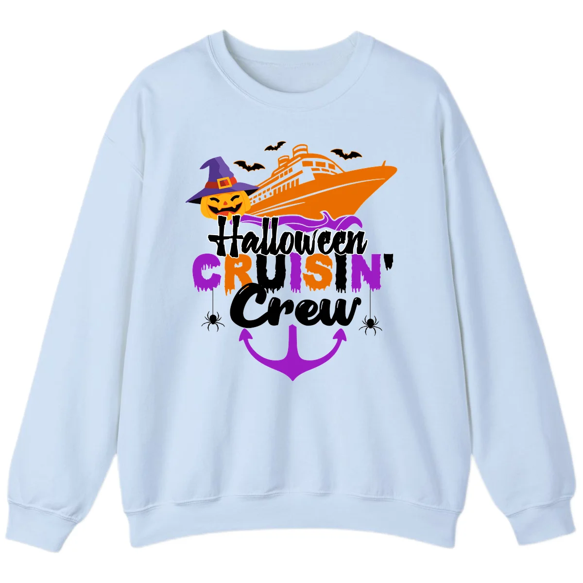Halloween Cruise In Crew Sweatshirt in Light Blue