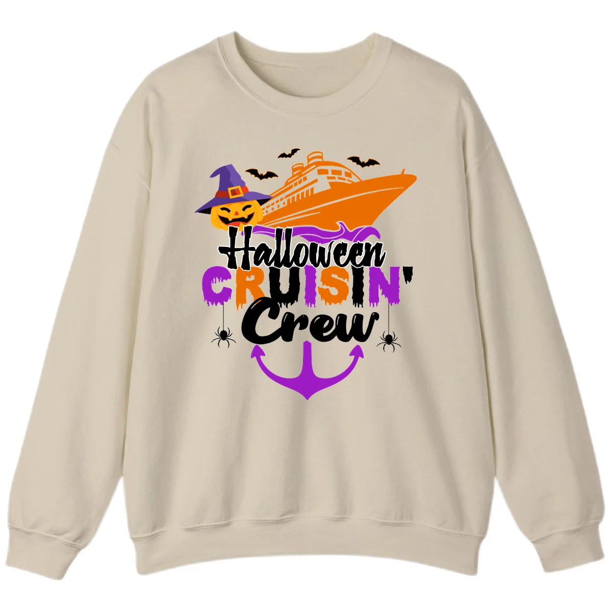 Halloween Cruise In Crew Sweatshirt in Sand