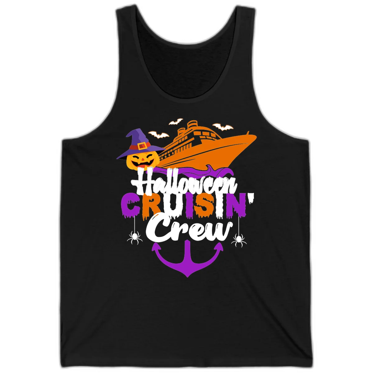 Halloween Cruise In Crew Tank in Black