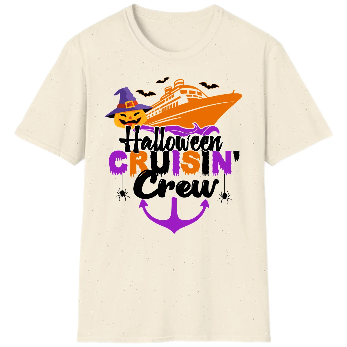Halloween Cruise In Crew T-Shirt in Natural