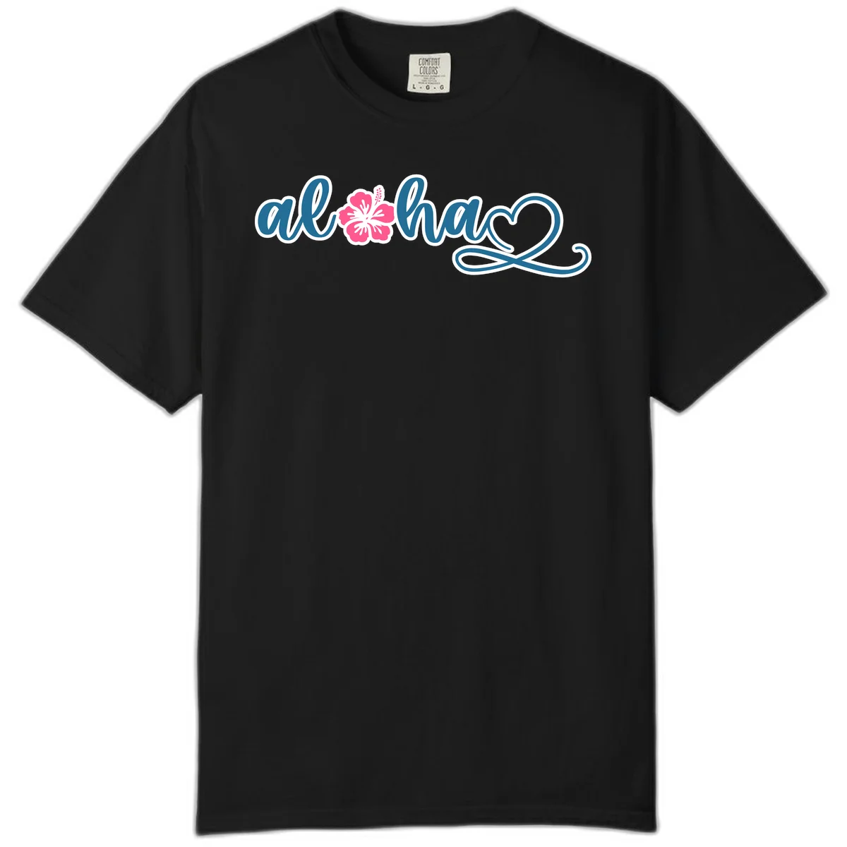 Aloha Vibes Hibiscus Cruise Comfort Color in Black
