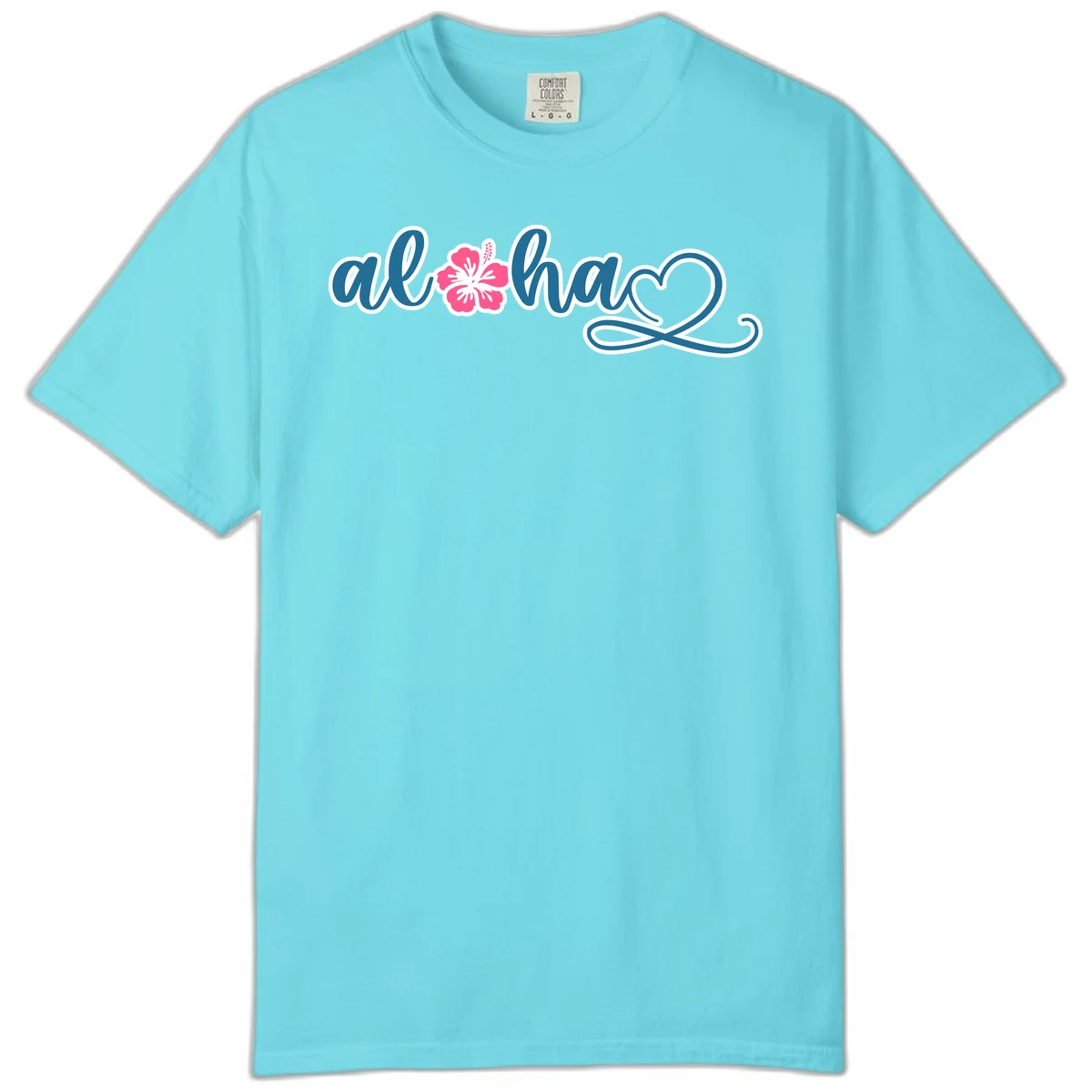 Aloha Vibes Hibiscus Cruise Comfort Color in Lagoon Blue