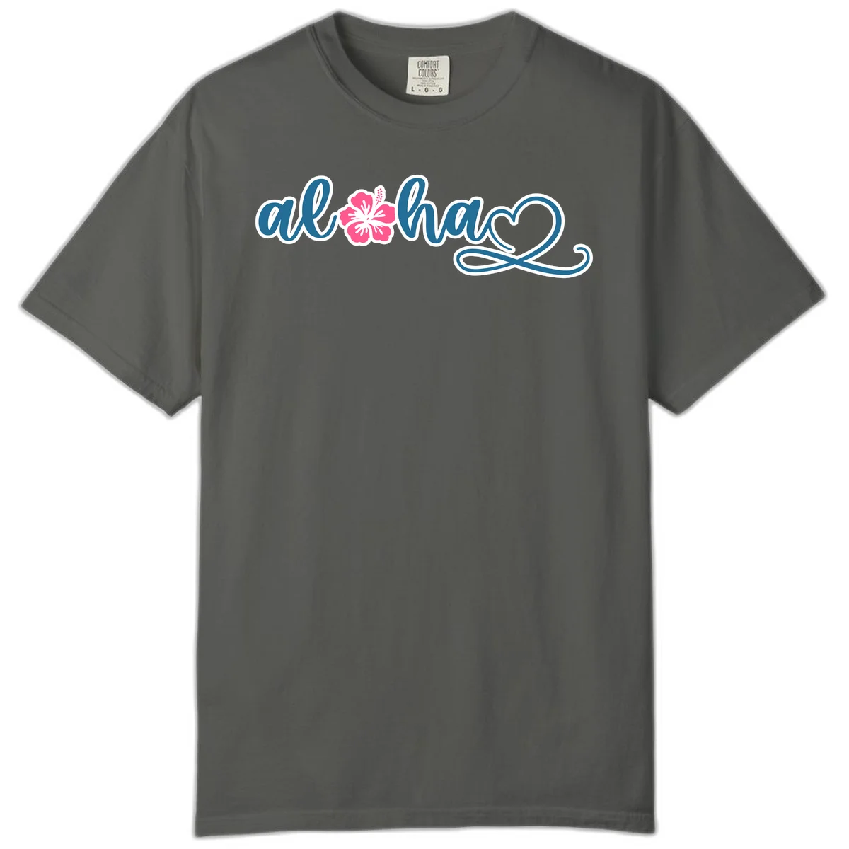 Aloha Vibes Hibiscus Cruise Comfort Color in Pepper