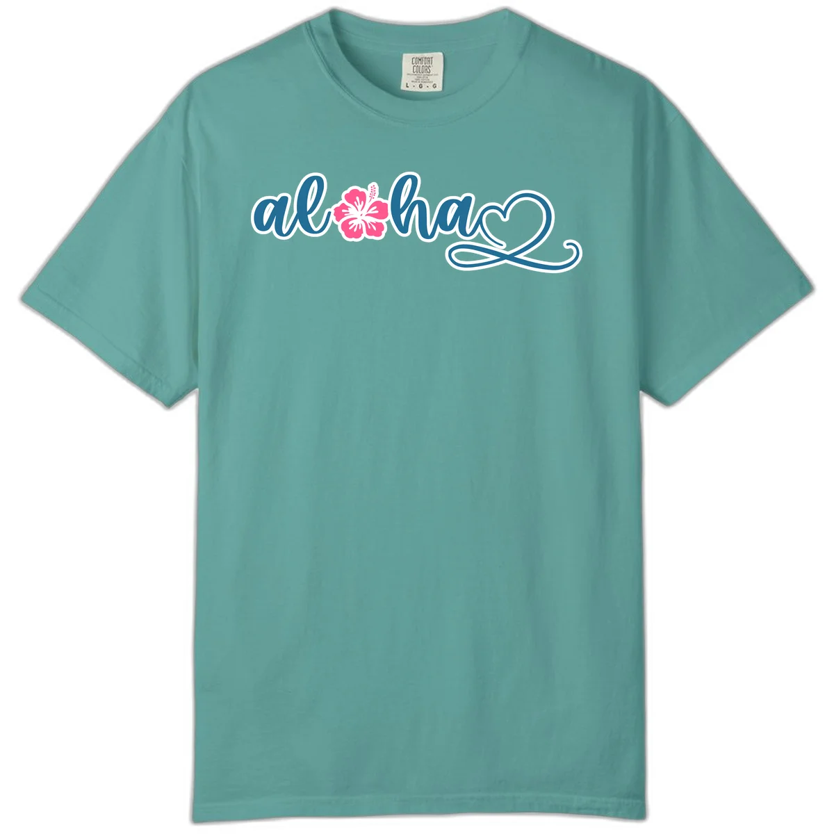 Aloha Vibes Hibiscus Cruise Comfort Color in Seafoam
