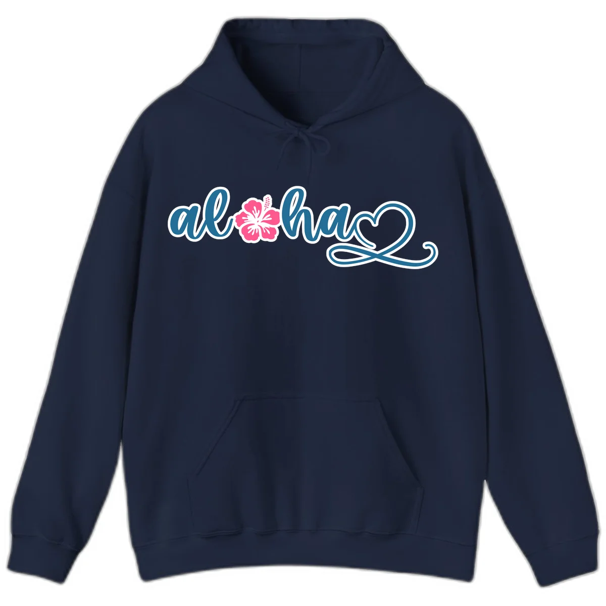 Aloha Vibes Hibiscus Cruise Hoodie in Navy