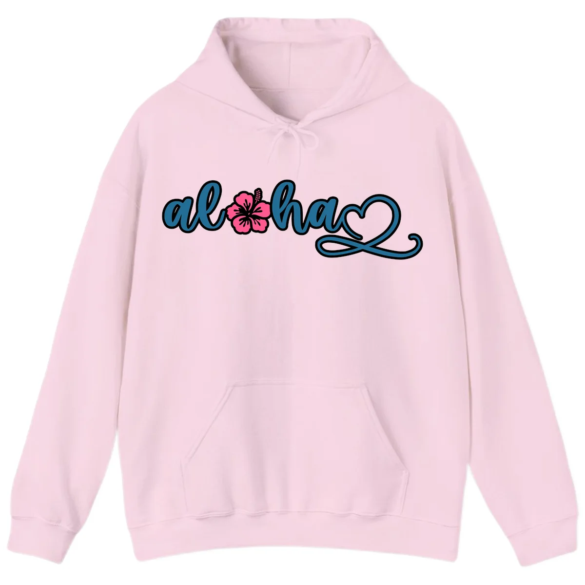 Aloha Vibes Hibiscus Cruise Hoodie in Light Pink