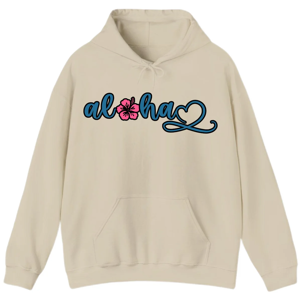Aloha Vibes Hibiscus Cruise Hoodie in Sand