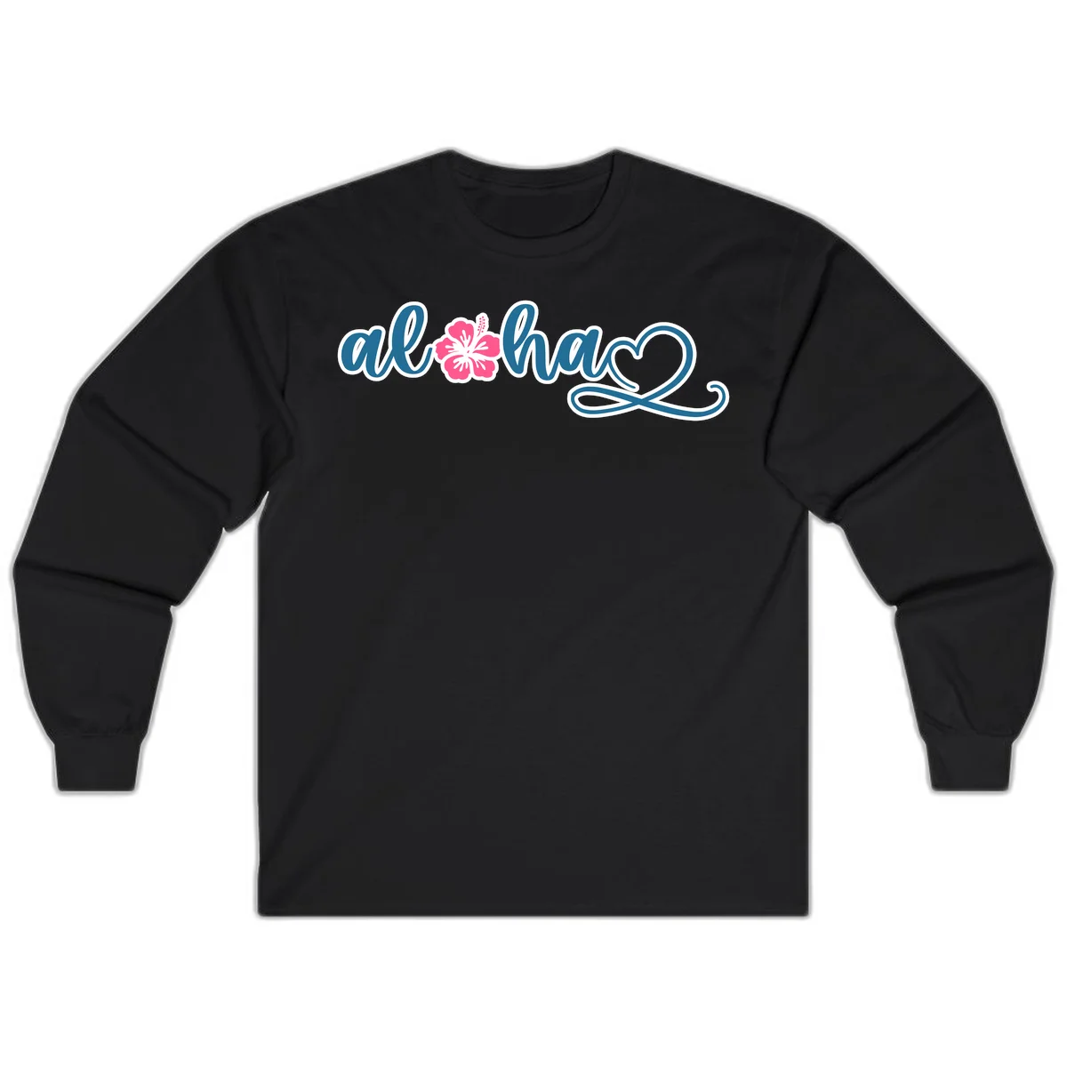 Aloha Vibes Hibiscus Cruise Long Sleeve in Black