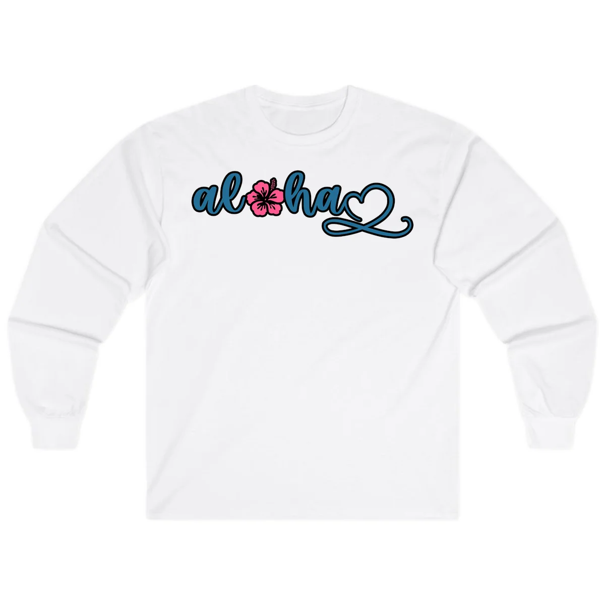 Aloha Vibes Hibiscus Cruise Long Sleeve in White