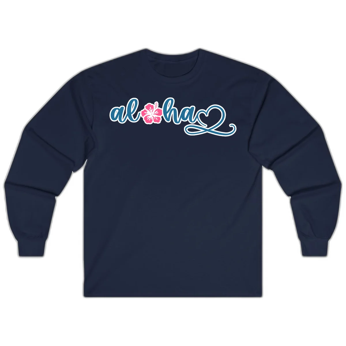 Aloha Vibes Hibiscus Cruise Long Sleeve in Navy