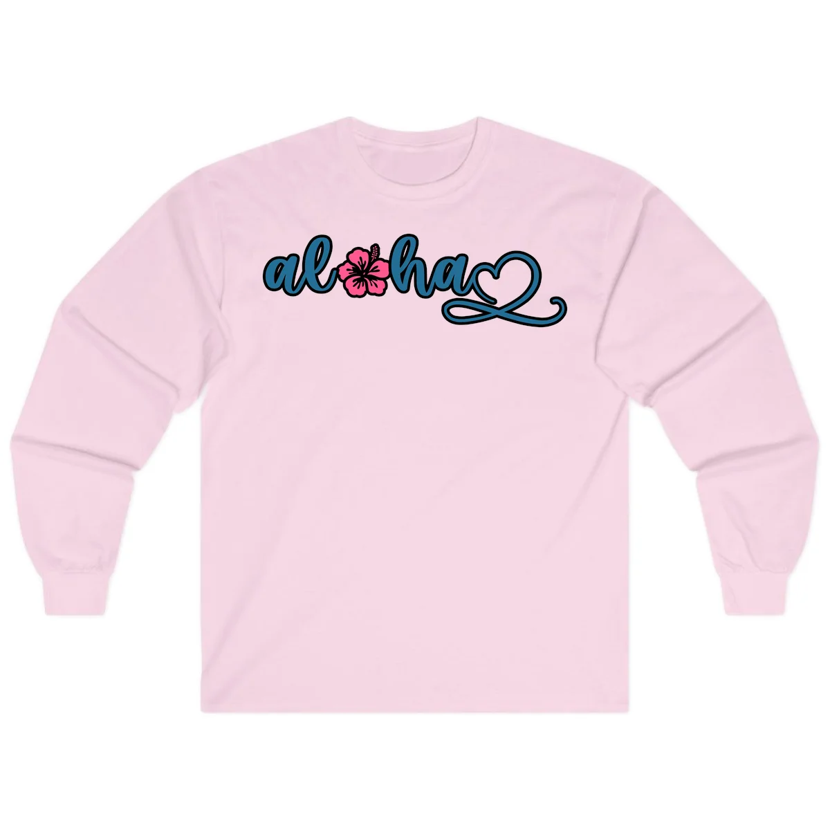 Aloha Vibes Hibiscus Cruise Long Sleeve in Light Pink