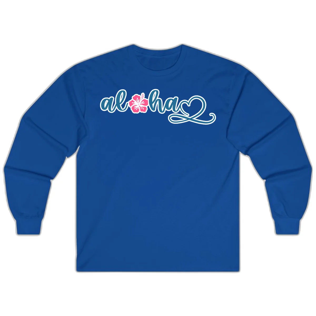 Aloha Vibes Hibiscus Cruise Long Sleeve in Royal