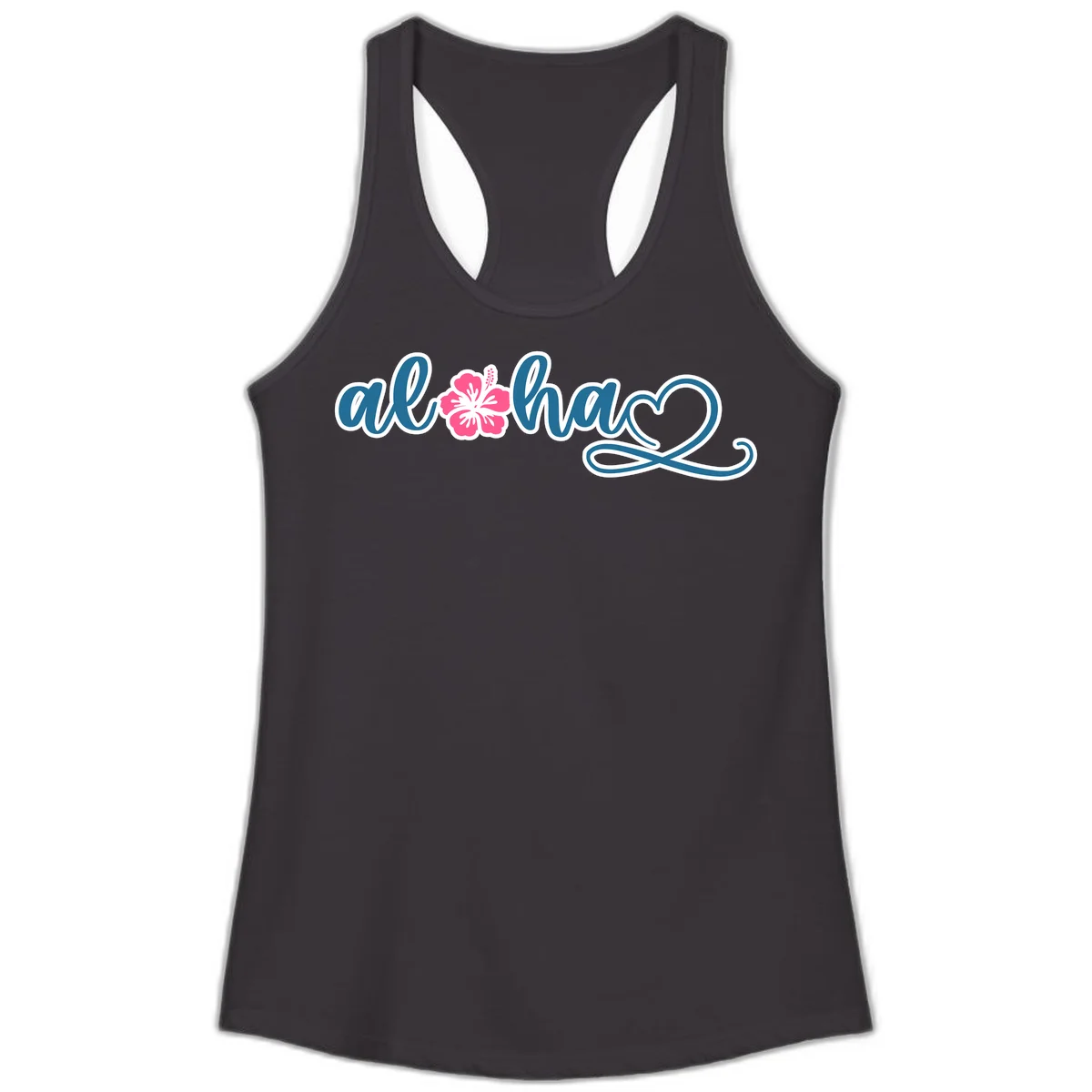 Aloha Vibes Hibiscus Cruise Ladies Tank in Black