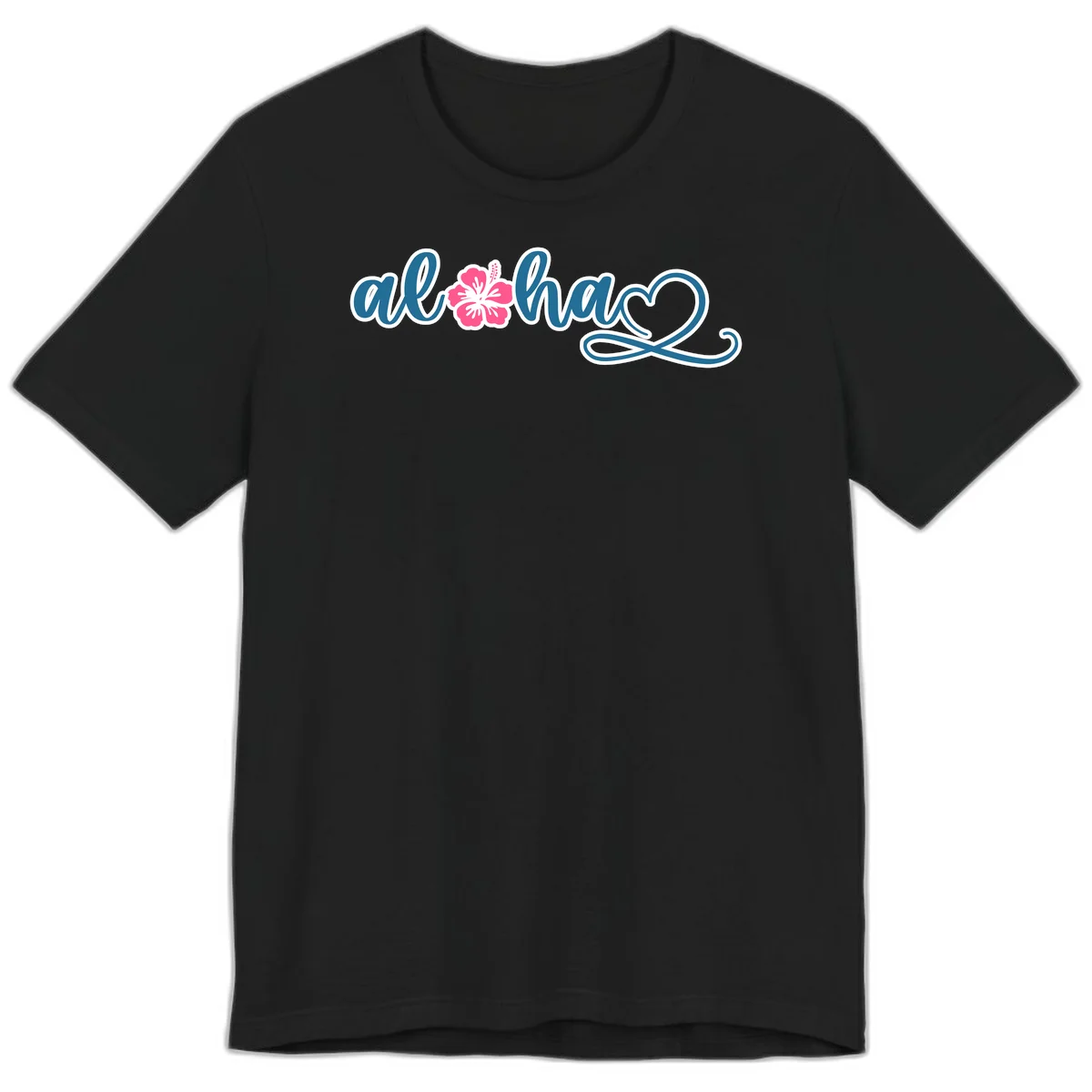 Aloha Vibes Hibiscus Cruise Premium T-Shirt in Black