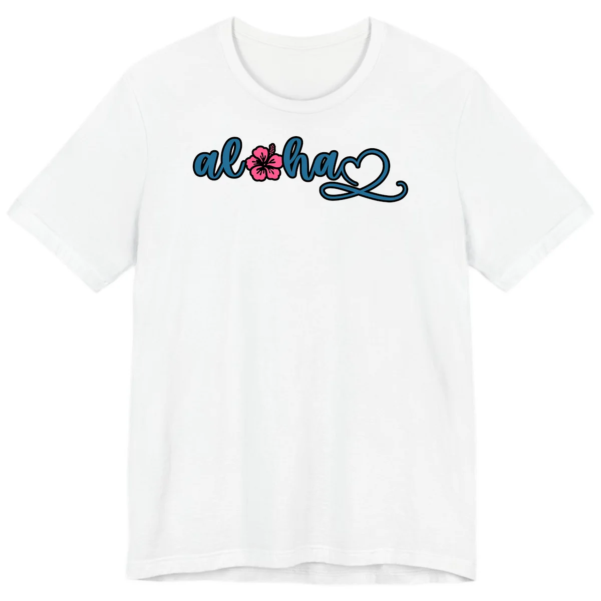 Aloha Vibes Hibiscus Cruise Premium T-Shirt in White