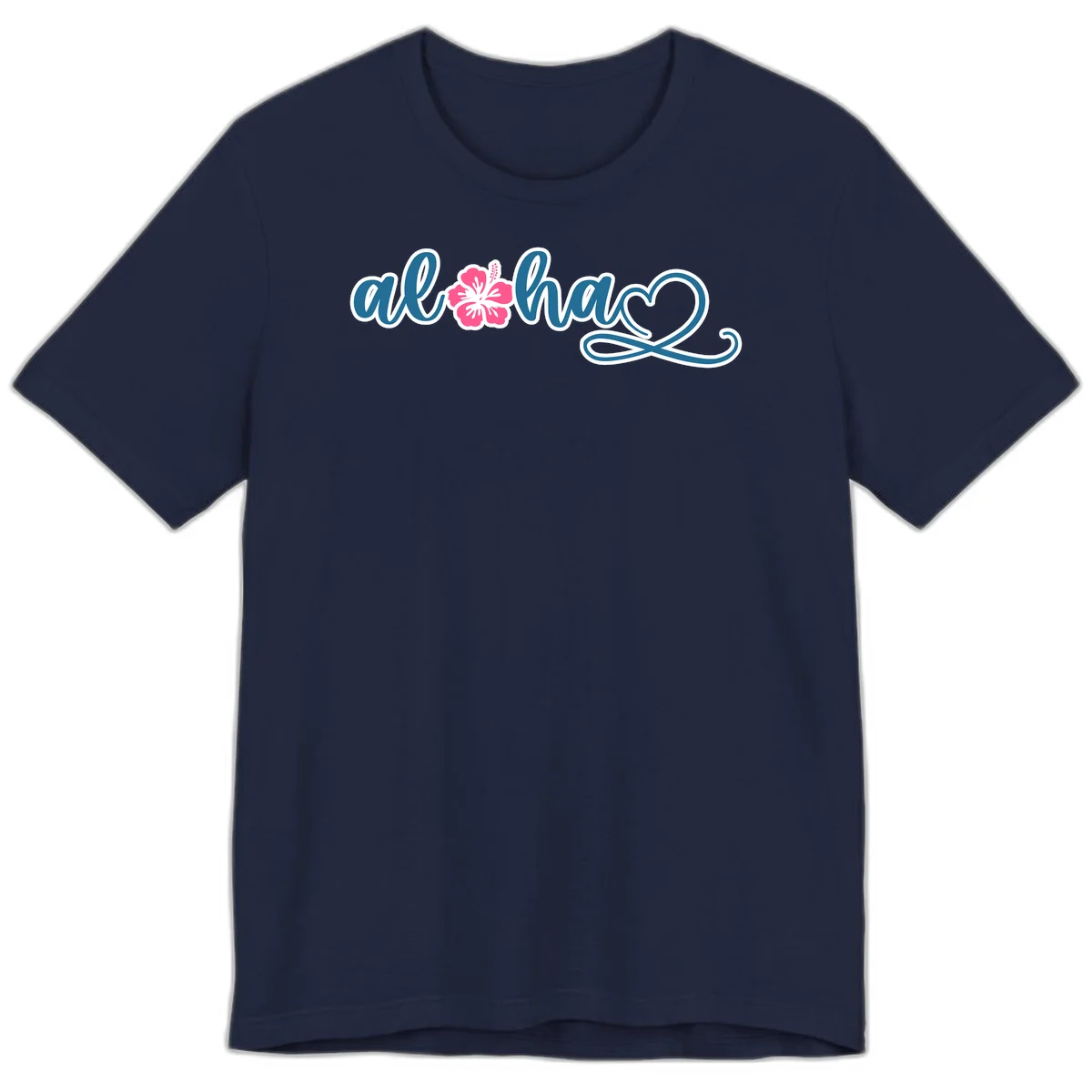Aloha Vibes Hibiscus Cruise Premium T-Shirt in Navy