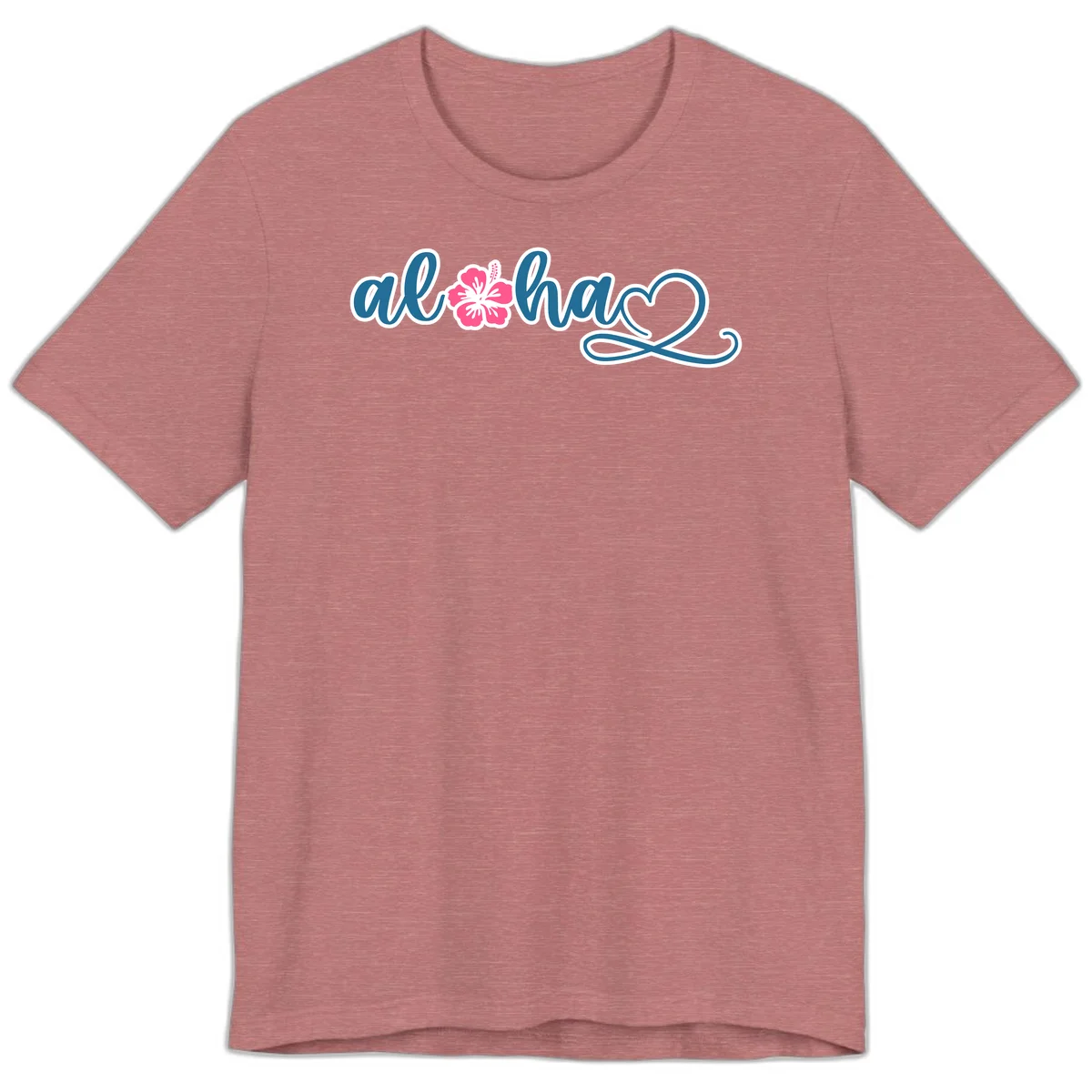 Aloha Vibes Hibiscus Cruise Premium T-Shirt in Heather Mauve