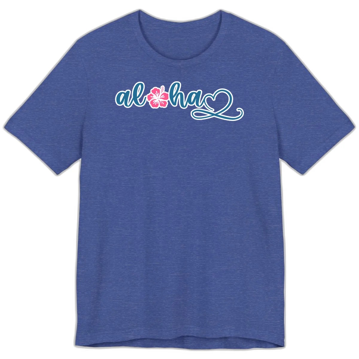 Aloha Vibes Hibiscus Cruise Premium T-Shirt in Heather True Royal