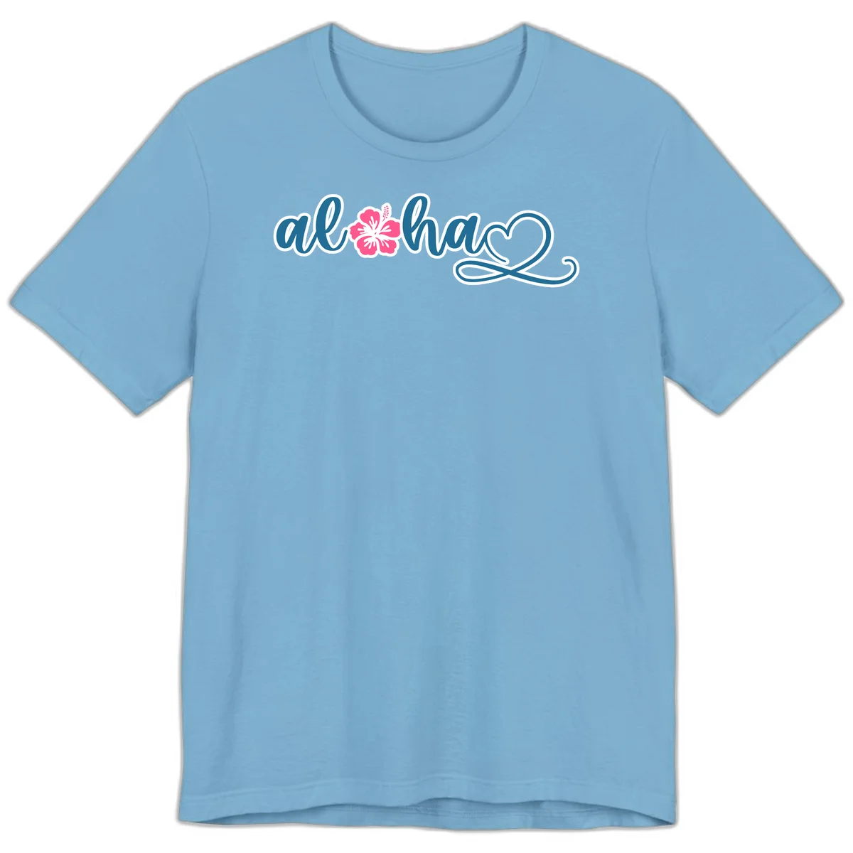 Aloha Vibes Hibiscus Cruise Premium T-Shirt in Ocean Blue