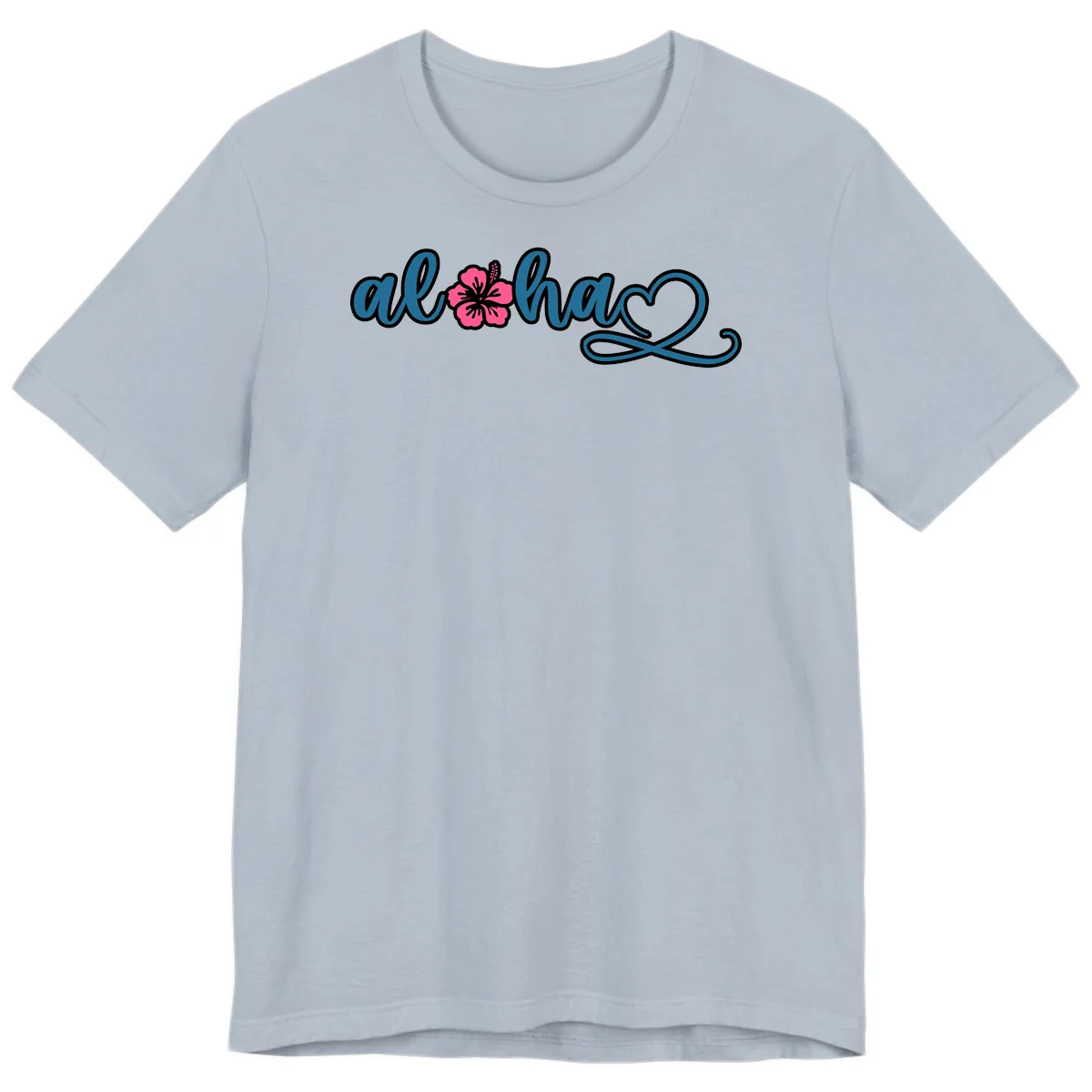 Aloha Vibes Hibiscus Cruise Premium T-Shirt in Light Blue