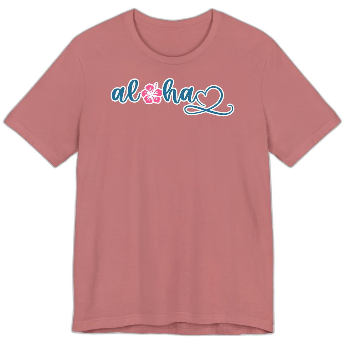 Aloha Vibes Hibiscus Cruise Premium T-Shirt in Mauve