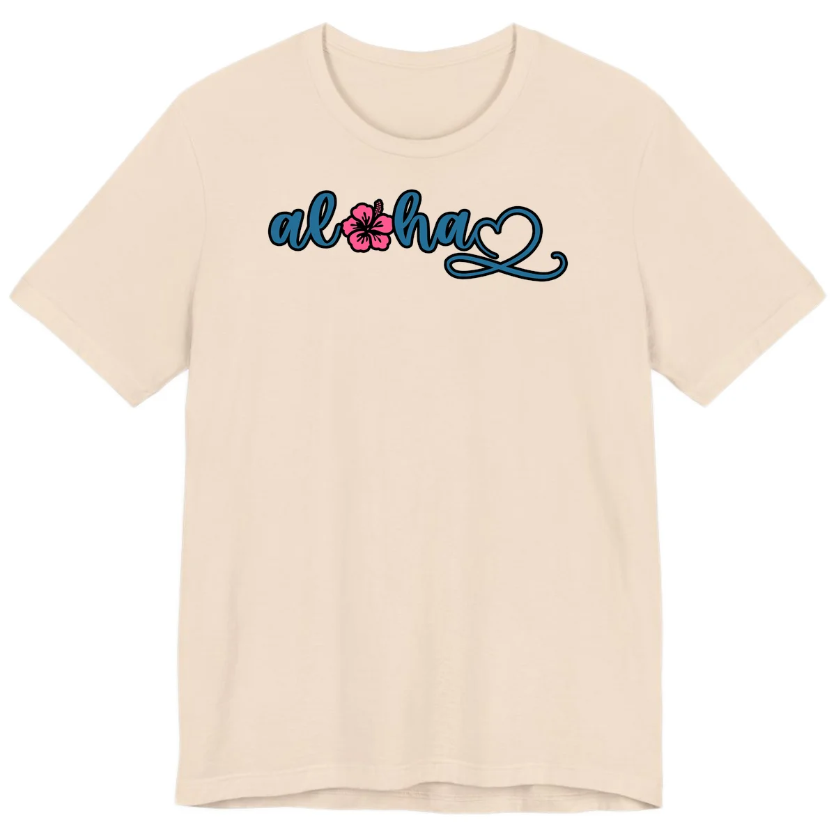 Aloha Vibes Hibiscus Cruise Premium T-Shirt in Soft Cream