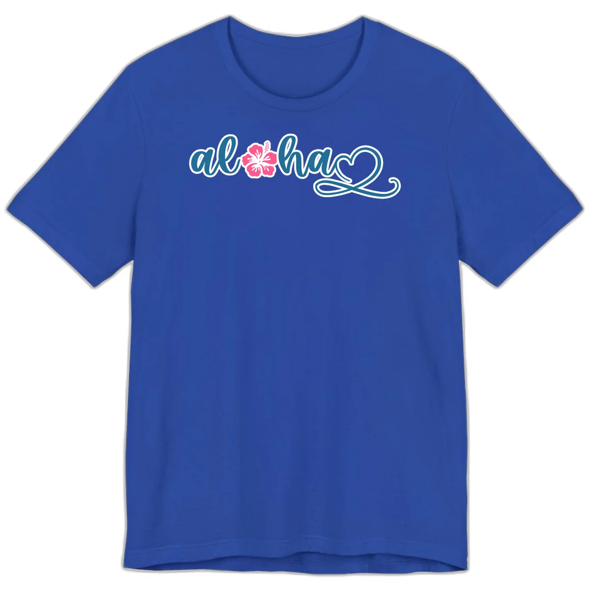 Aloha Vibes Hibiscus Cruise Premium T-Shirt in True Royal