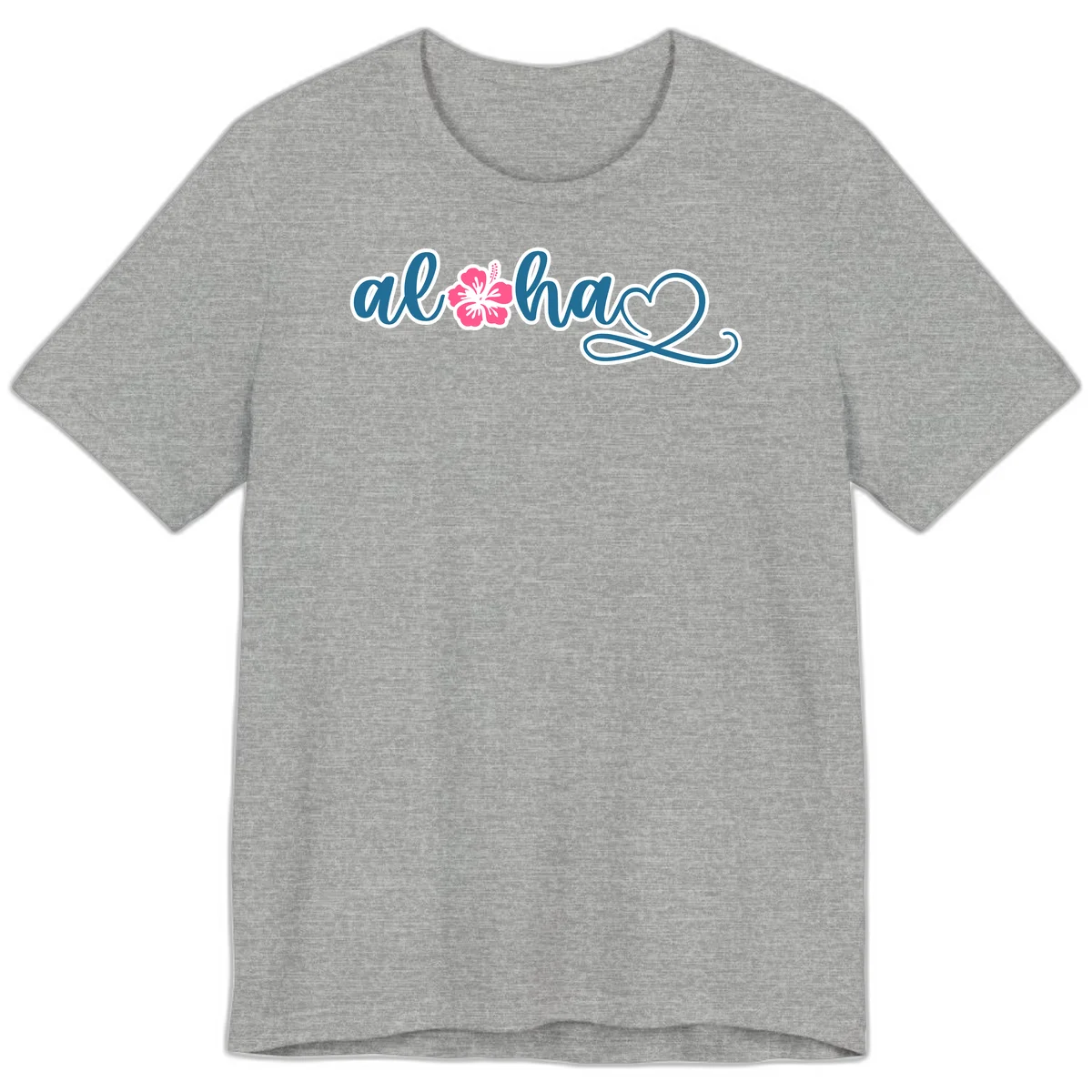 Aloha Vibes Hibiscus Cruise Premium T-Shirt in Athletic Heather