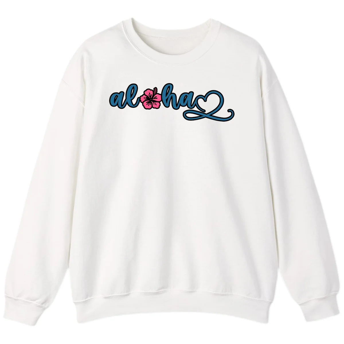 Aloha Vibes Hibiscus Cruise Sweatshirt in White