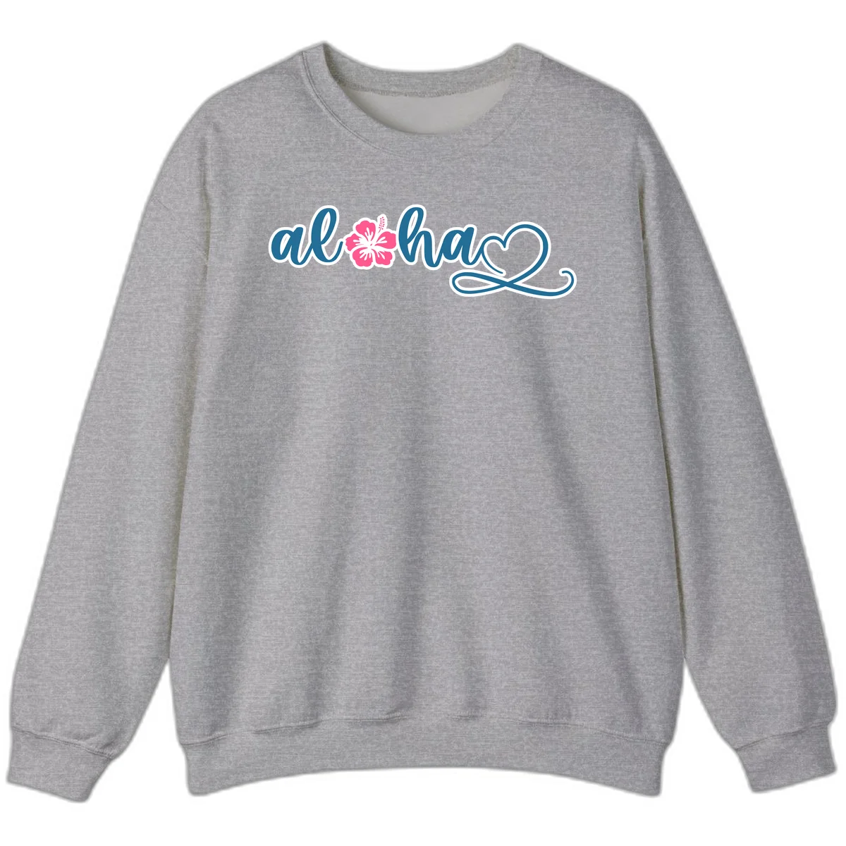 Aloha Vibes Hibiscus Cruise Sweatshirt in Sport Grey